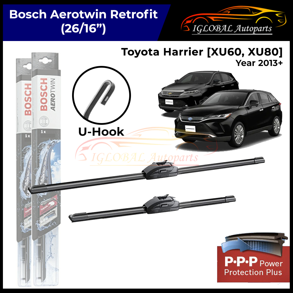 Toyota Harrier [XU60, XU80] ปี 2013+ ที่ปัดน้ําฝน Bosch Aerotwin ชุดติดตั้งเพิ่ม 626/16")