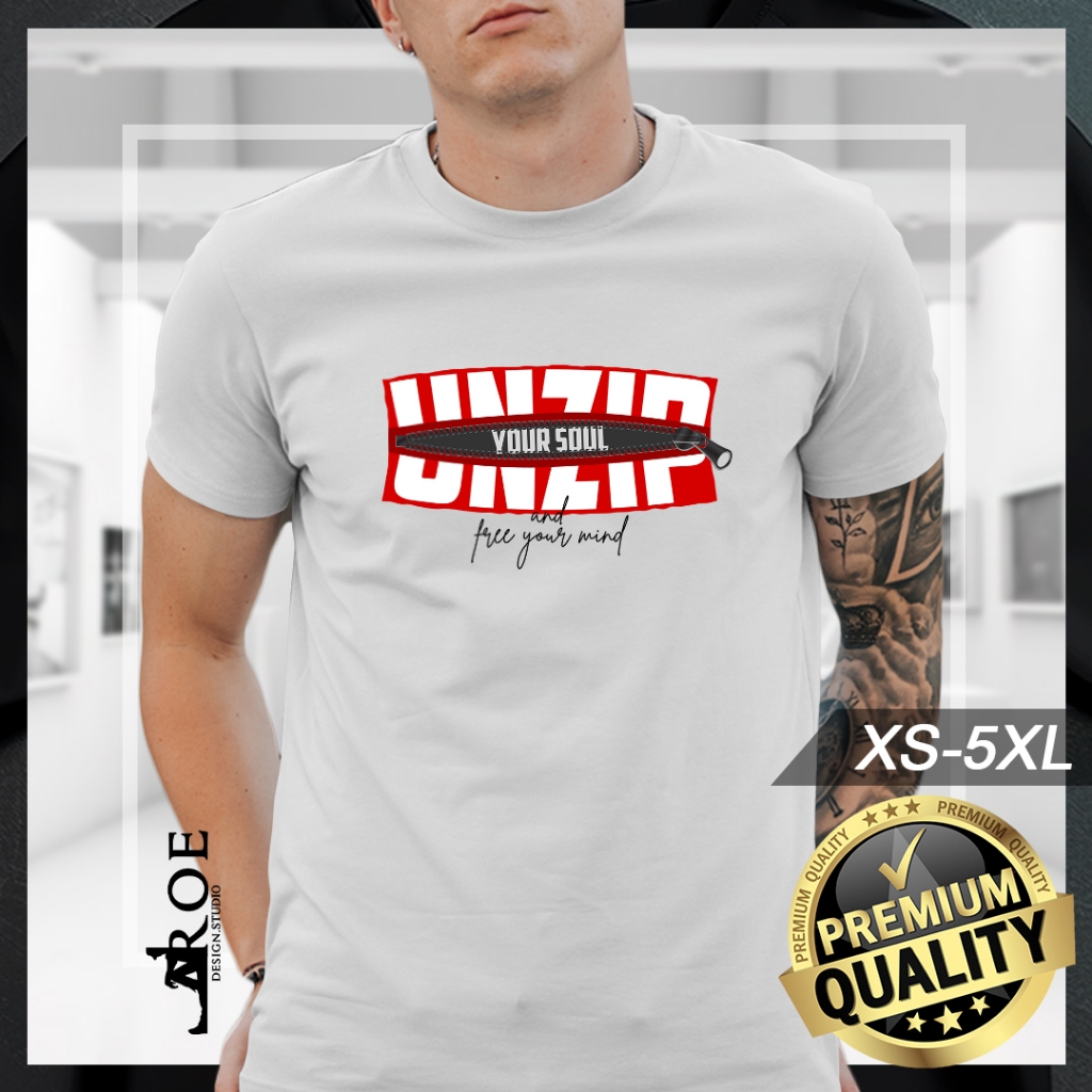 🔥 Baju Tshirt UNZIP YOUR SOUL AND FREE YOUR MIND Unisex + พลัสไซส์ 🔥