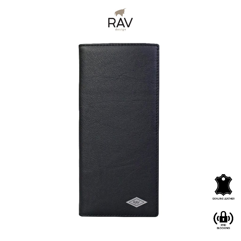 RAV DESIGN กระเป๋าสตางค์ใบยาวผู้ชายพร้อมปิดกั้น RFID /