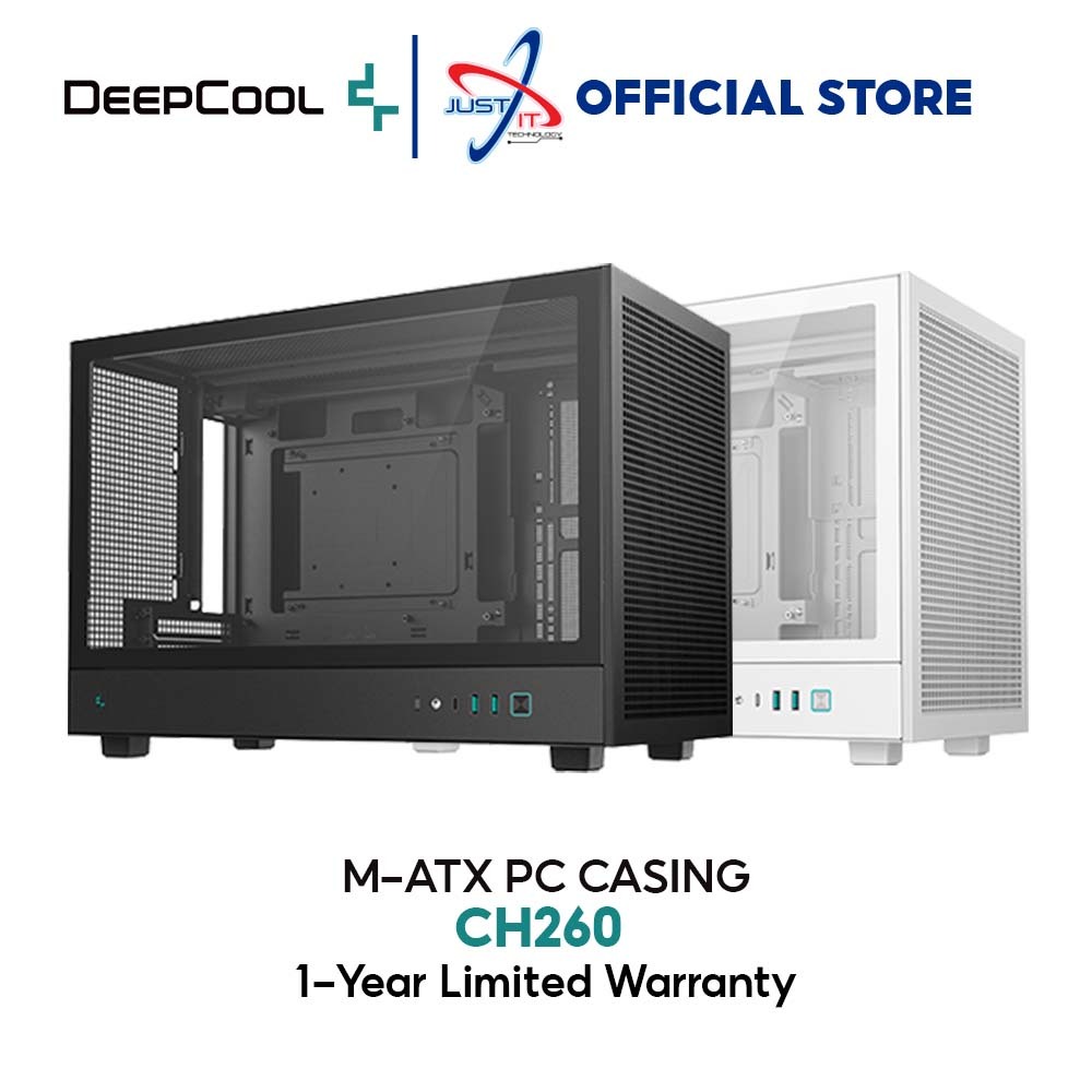 Deepcool CH260 M-ATX DESKTOP PC CASE / CASING - สีดํา / สีขาว