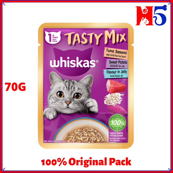WHISKAS เทสตี้มิกซ์ เพาช์ 70G อาหารแมวเปียก/ มาคานัน คุด/ อาหารสัตว์เลี้ยง ราคา ถูกที่สุด ดีลบีเคเค แกลเลอรีภาพที่ 6
