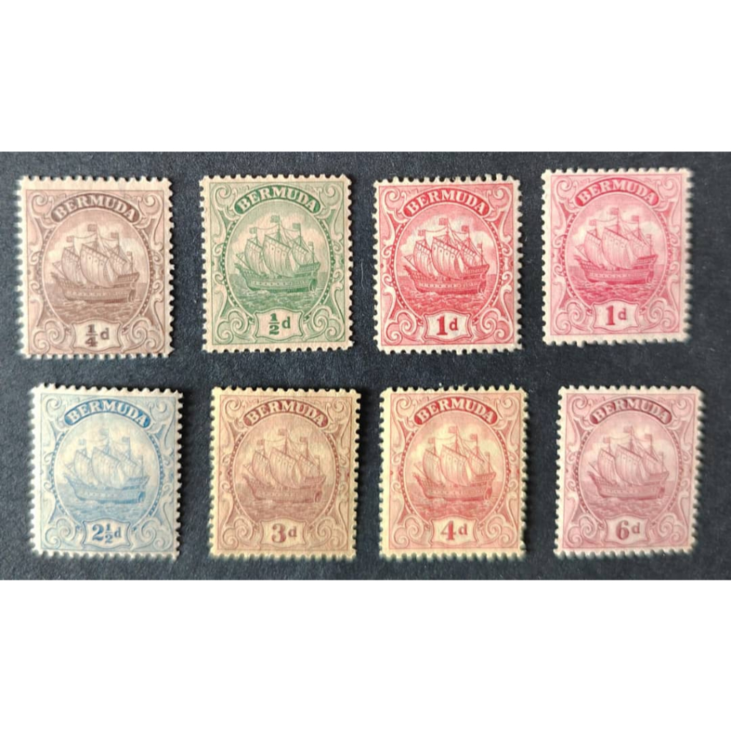 1922 -1934 Caravel - New Values & Colours, MINT, LOOSE STAMP, 8 STAMP เท่านั้น! FOXING & HINGED!