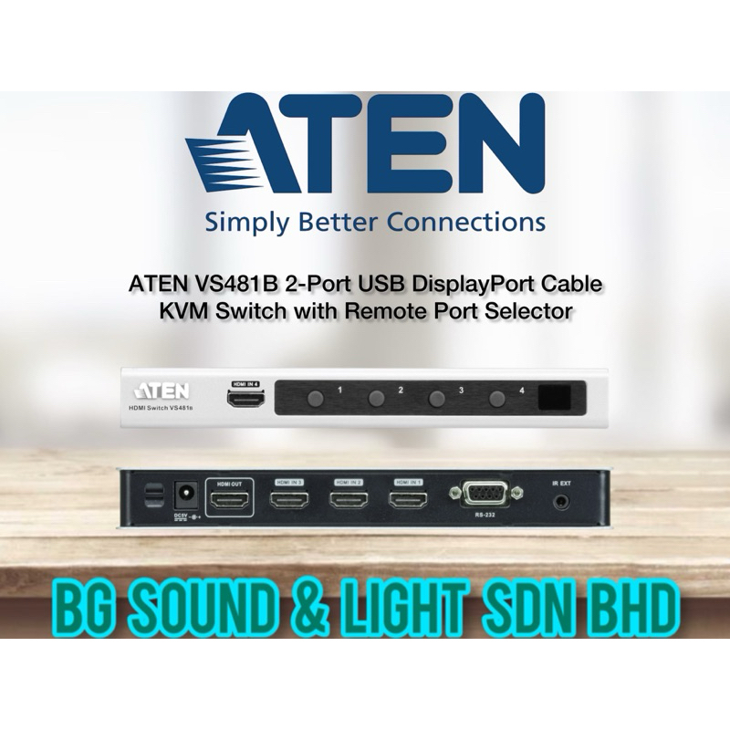 ATEN VS481B สวิตช์ HDMI 4 พอร์ต 4K , HD , 3D , 4KX2K / VS418
