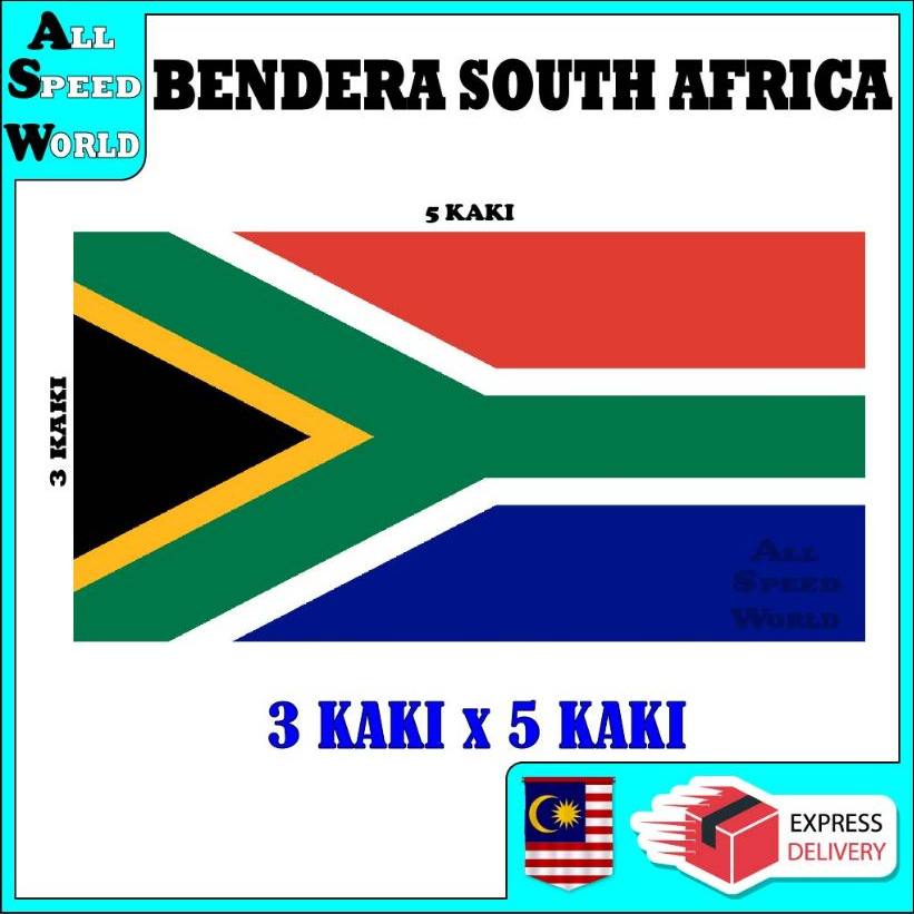 1 ชิ้น BENDERA SOUTH AFRICA 3 KAKI x 5 KAKI / COUNTRY SOUTH AFRICA FLAG