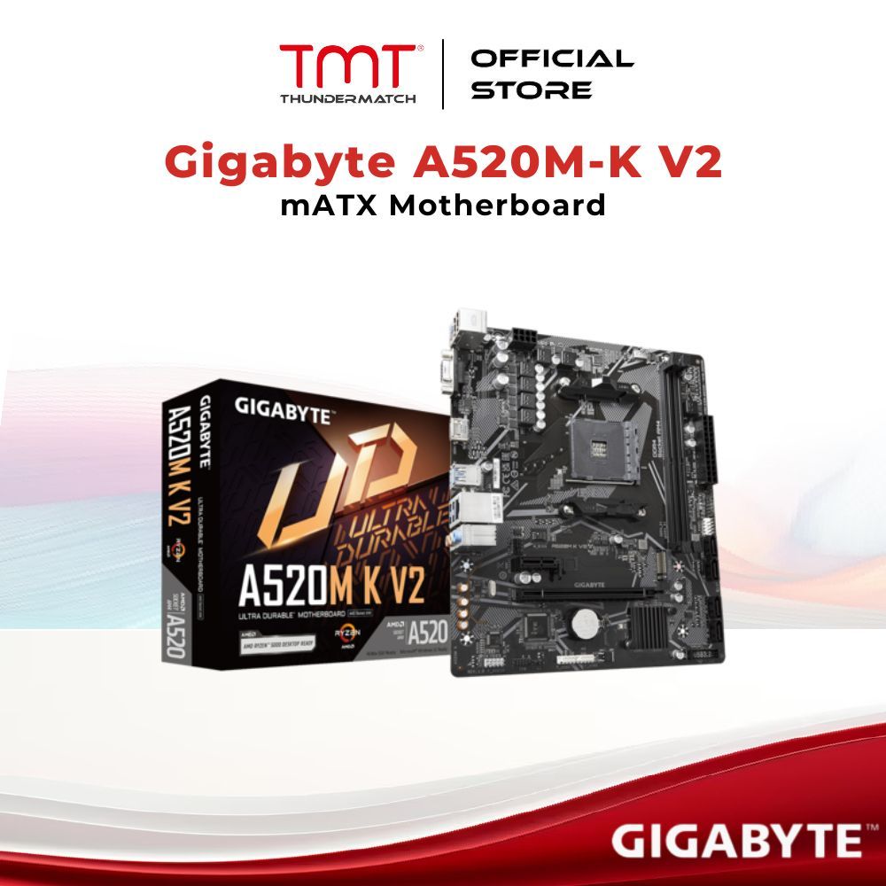 TMT เมนบอร์ด Gigabyte A520M-K V2 AM4 mATX