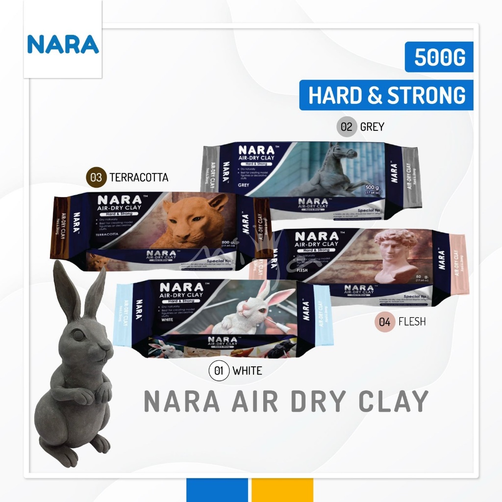 NARA AIR DRY NON TOXIC CLAY - แข็งและแข็งแกร่ง - 500G