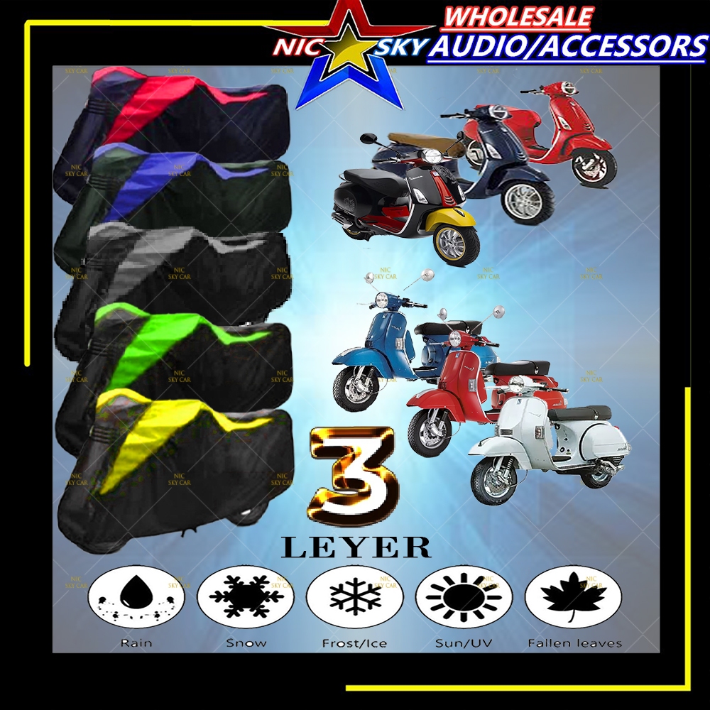 VESPA รถจักรยานยนต์ 3 ชั้น YMC มอเตอร์ฝาครอบ watwrroof กันฝุ่น sunproof PRIMAVERA-50 125 PRIMAVERA-1