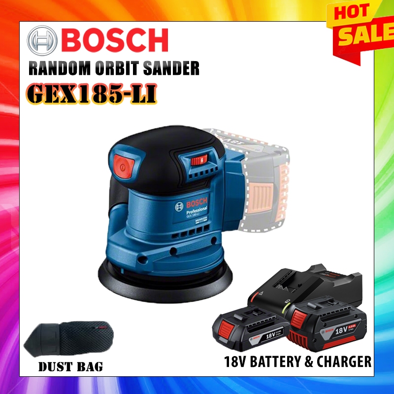 BOSCH GEX 185-LI PROFESSIONAL RANDOM ORBIT SANDER GEX185-LI