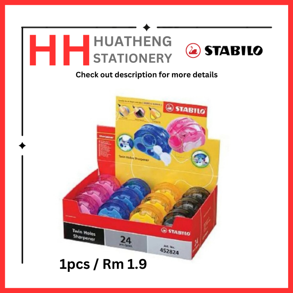 Stabilo 4528 Twin Holes Sharpener / Two Holes Sharpener / Pengorek 2 Lobang Office Stationery
