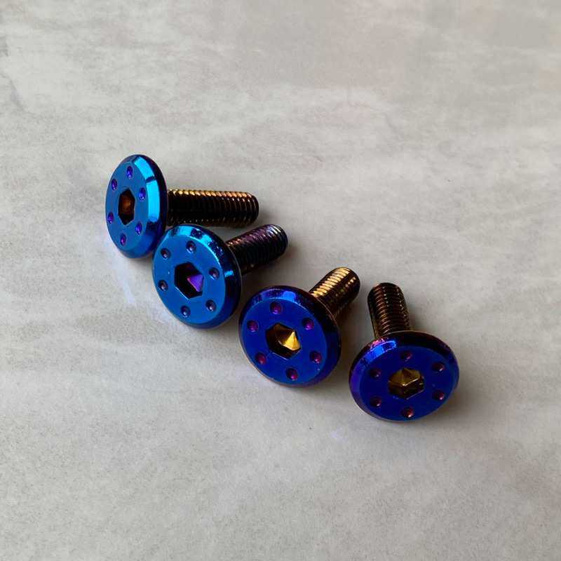 *4 ชิ้น 4 FENDER* Y15ZR ด้านหน้าด้านหลัง BIJI SCREW MUDGUARD SCREW SKRU EKOR M6x20MM TITANIUM *4 ชิ้