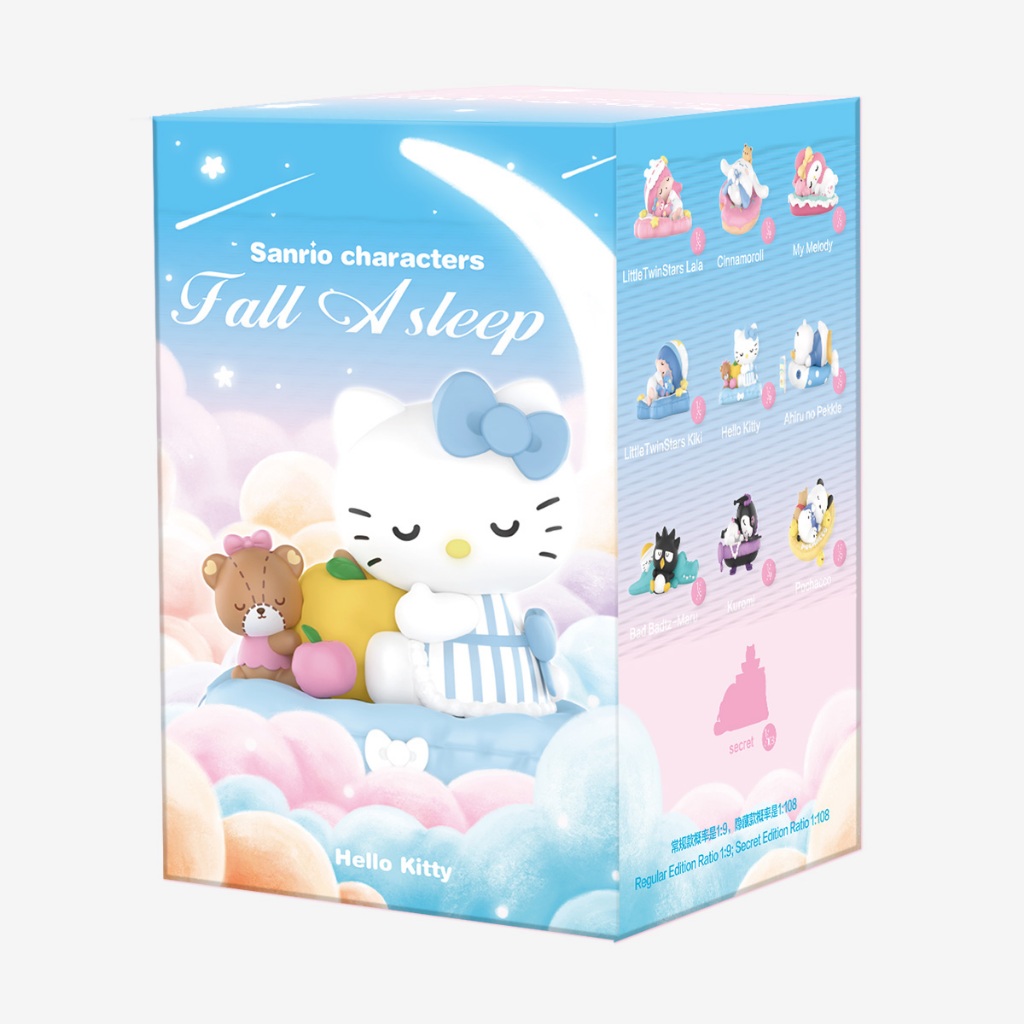 [POP MART] Popmart Sanrio Character Fall Asleep series Figures 泡特 三丽 Kuromi Hello Kitty Pochacco Cin