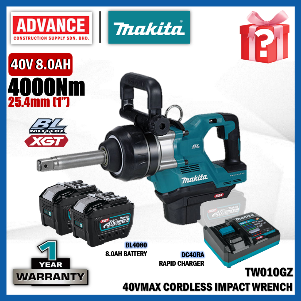 MAKITA TW010GZ ประแจผลกระทบไร้สาย 40Vmax พร้อม Anvil ยาว 25.4MM (1")