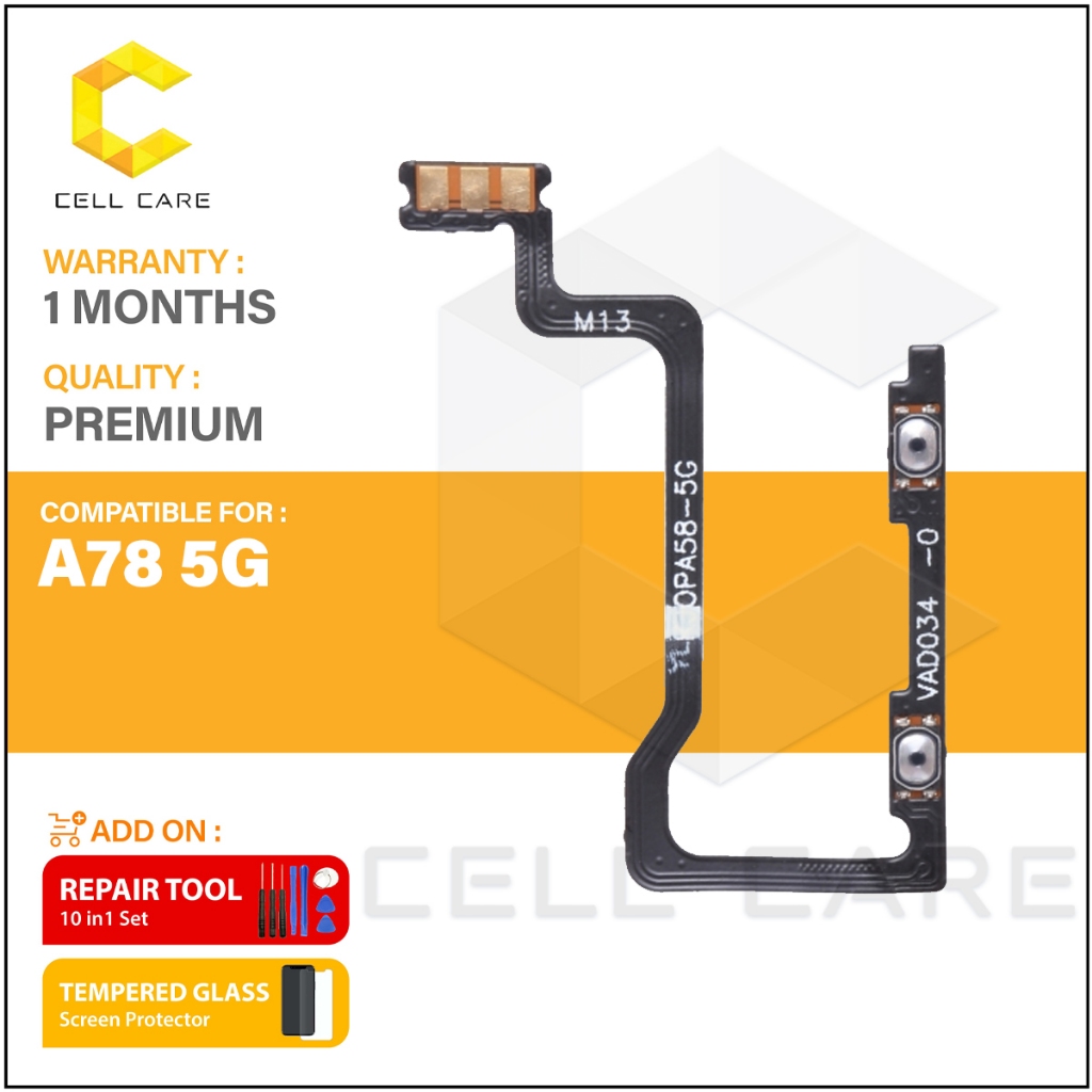 Power Volume Ribbon Flex Cable เข้ากันได้กับ Oppo A78 5g Cph2483