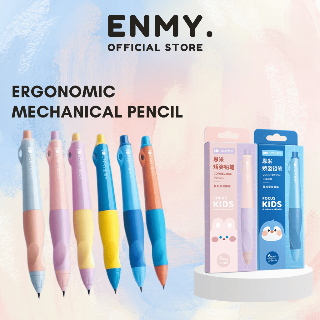 [ฟรี REFILL] ENMY 2 มม. HB Ergonomic Grip ดินสอแบบพับเก็บได้พร้อมที่เหลา