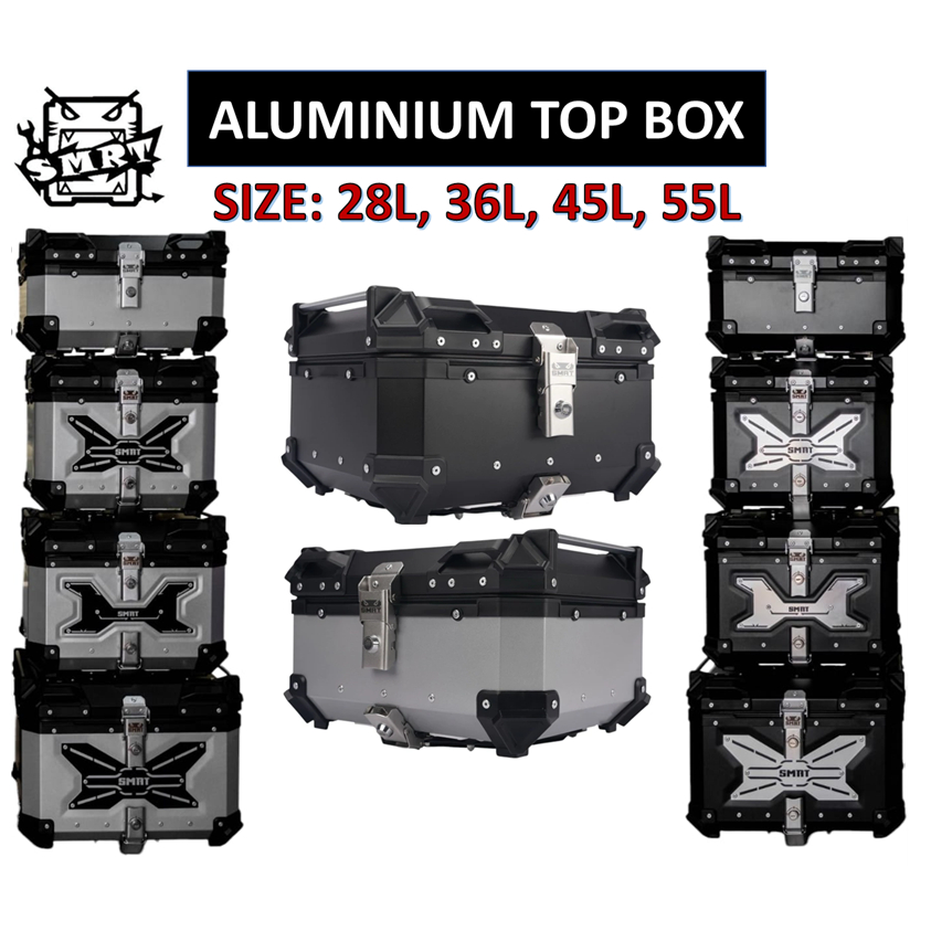 SMRT อลูมิเนียมกล่องด้านบน 28L 36L 45L 55L กล่อง Belakang กล่องรถจักรยานยนต์ Topbox มอเตอร์ Universa