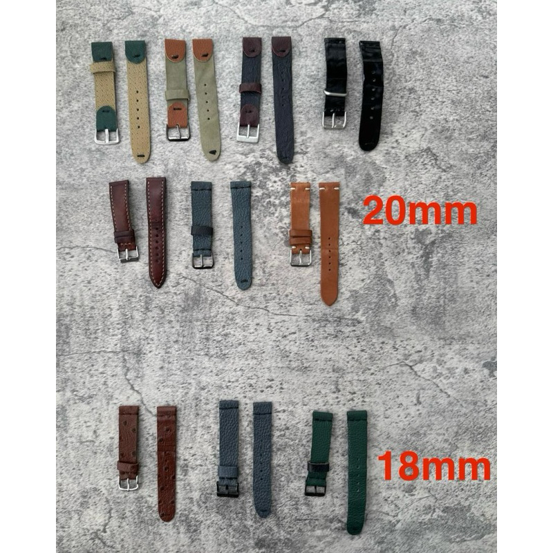 สายนาฬิกาหนังแฮนด์เมด Horoyouneed 20mm 18mm