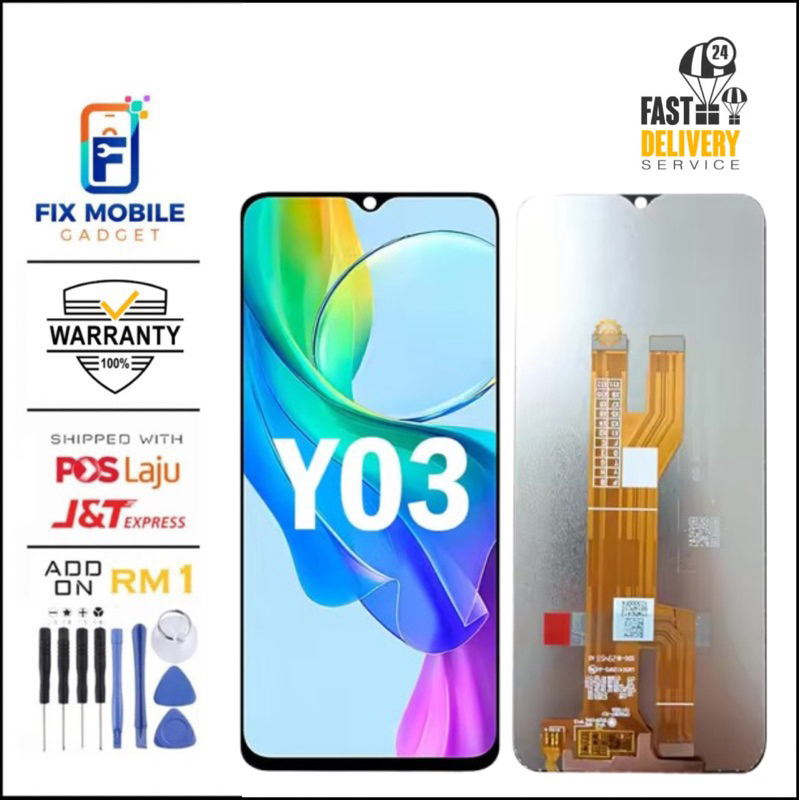 LCD สําหรับ Vivo Y03 / Y18 / Y28S 5G / Y18E / Y37 5G / Y03T หน้าจอสัมผัส LCD คุณภาพสูง
