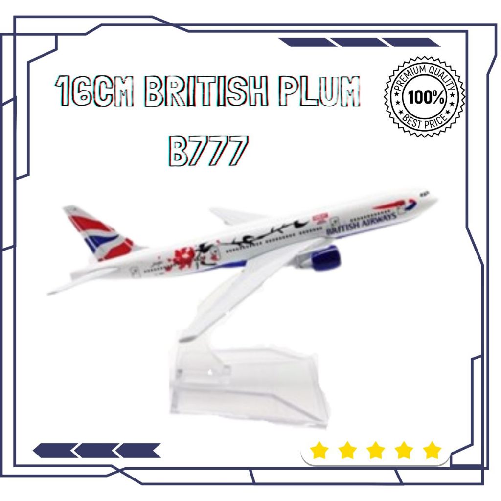Koleksi Kapal Terbang Diecast Peสวัสดิ์ 16 ซม.เครื่องบินโบอิ้ง B777 Airways Plum เครื่องบินโลหะผสมกา