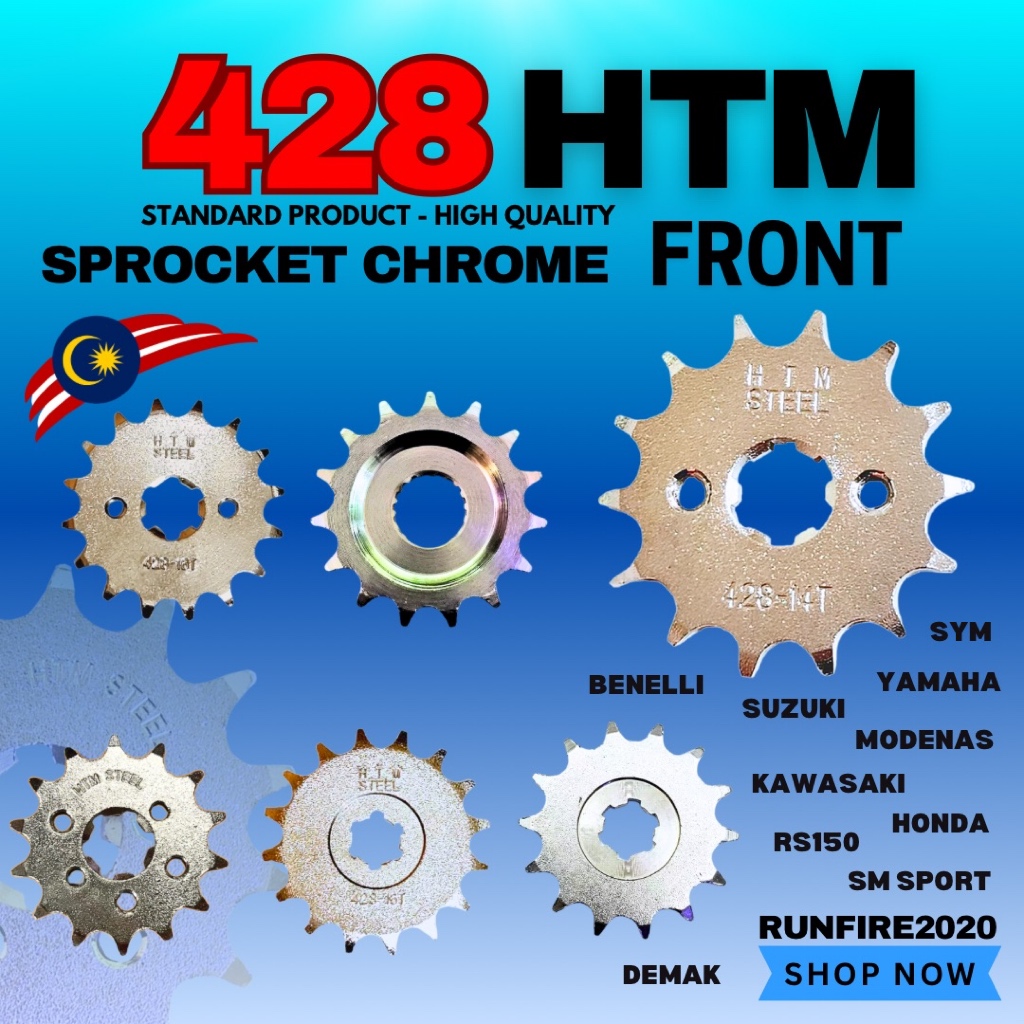 428 RFS150 RFS150I BENELLI SPROCKET CRHOME ด้านหน้า HTM RK RKM YTX7A RUNFIRE2020