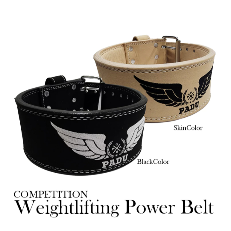 การแข่งขันยกน้ําหนัก Power Belt Leather PaduGears Gym Belt