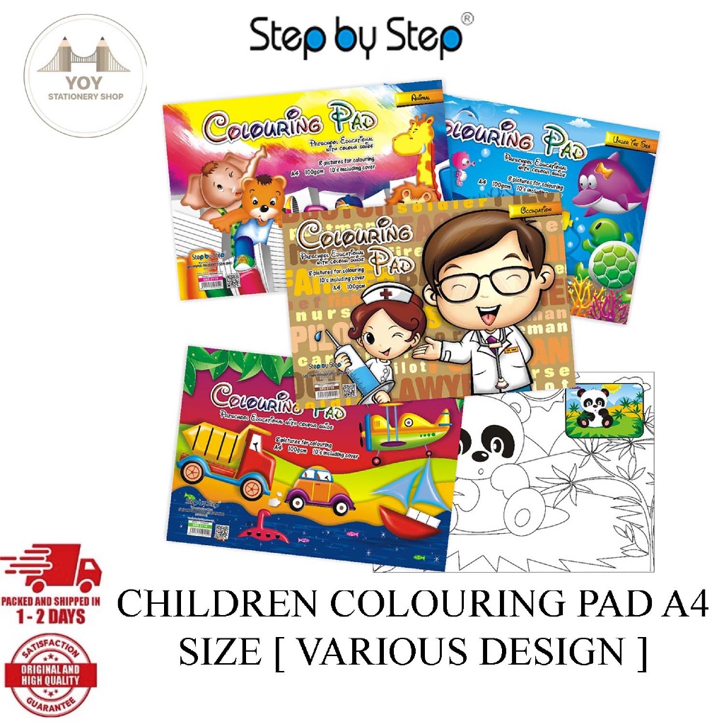SBS 0114 CHILDREN COLOURING PAD A4 SIZE [ VARIOUS DESIGN ]