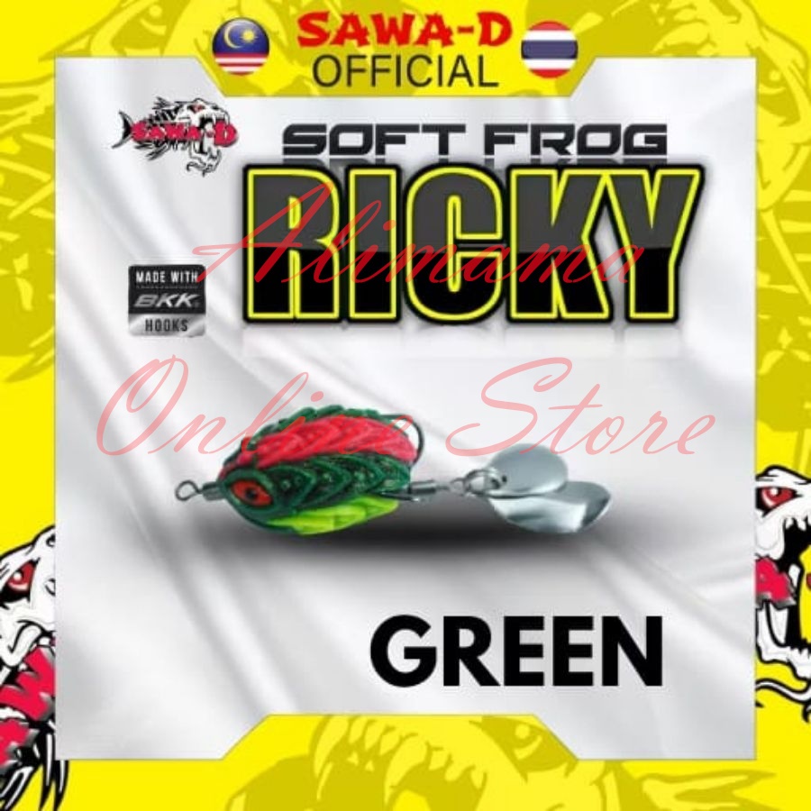 Sawa-D Ricky Soft Frog 2.5cm / 4.4gram Bkk Hook Fishing Lure Sawad