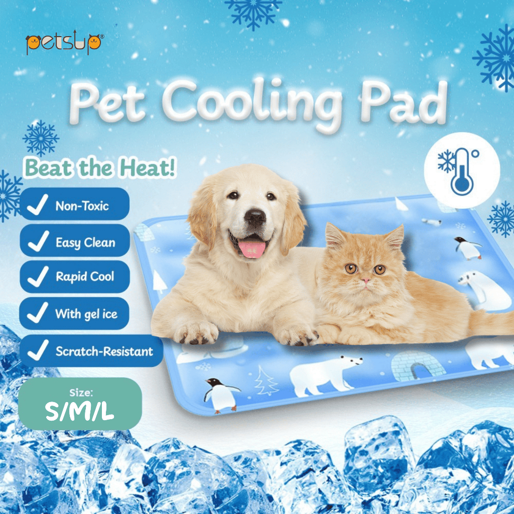 Petsup Pet Cooling Mat Pet Summer Cooling Ice Pad Penyejuk Haiwan Kucing Anjing เบาะล้างทําความสะอาด