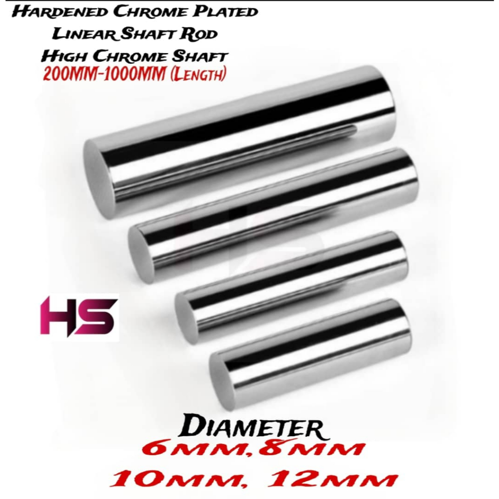 Linear Bearing Shaft Rod Bar Hardened Chome Shaft Plated 200mm -1000MM LENGHT(6MM,8MM,10MM,12MM,16MM
