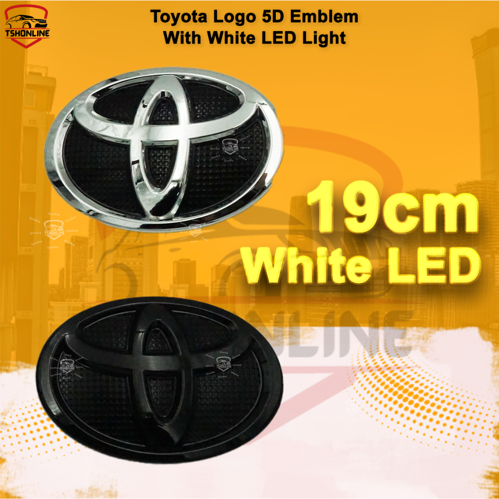 กระจังหน้า Toyota Led Logo Emblem 5D Toyota EL Light Toyota Grill Logo มีไฟ (สีดํา)