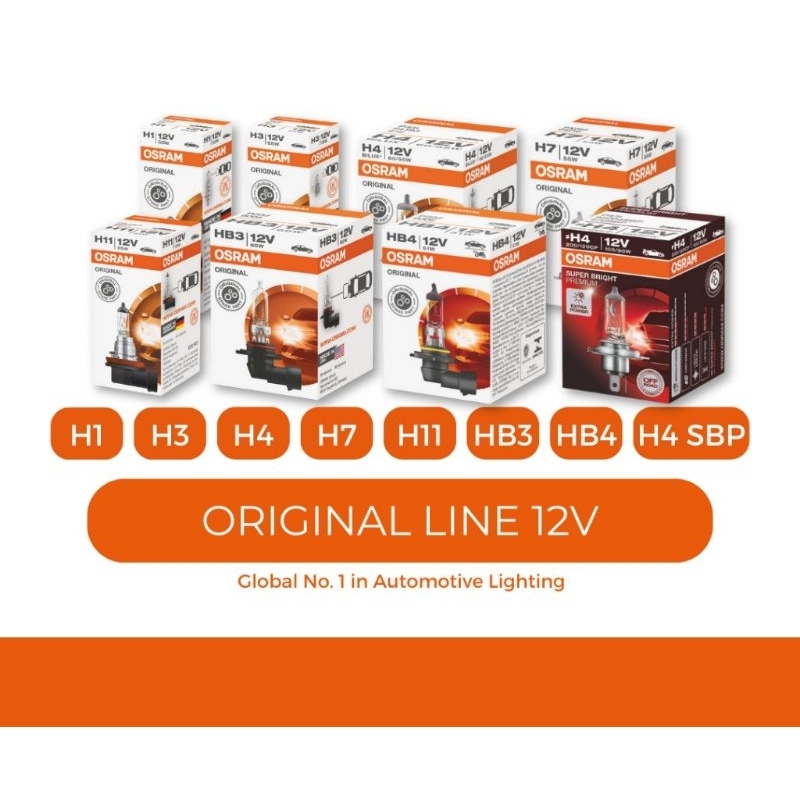 Osram H1R2 9012 HB4 12V 55W หลอดไฟฮาโลเจนไฟหน้า