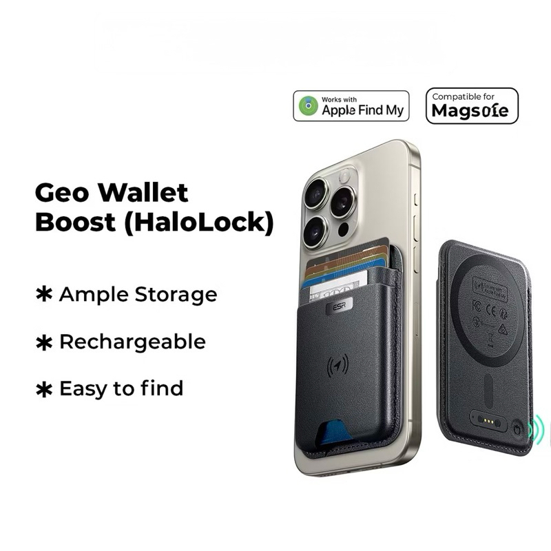 ESR 2K644 Geo Wallet Boost (HaloLock) กระเป๋าสตางค์แม่เหล็กพร้อมฟังก์ชั่น Find My ในตัว