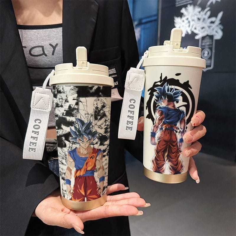 520ml Dragon Ball Super Saiyan Thermos Cup สแตนเลส 316 อุณหภูมิจอแสดงผล Botol Air Panas