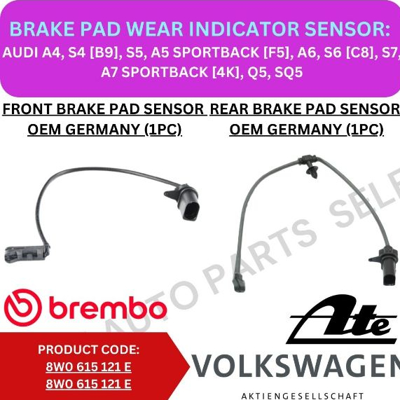 เซ็นเซอร์เบรก, INDICATOR (FRONT, REAR) สําหรับ AUDI A4, S4 [B9], S5, A5 SPORTBACK [F5], A6, S6 [C8],