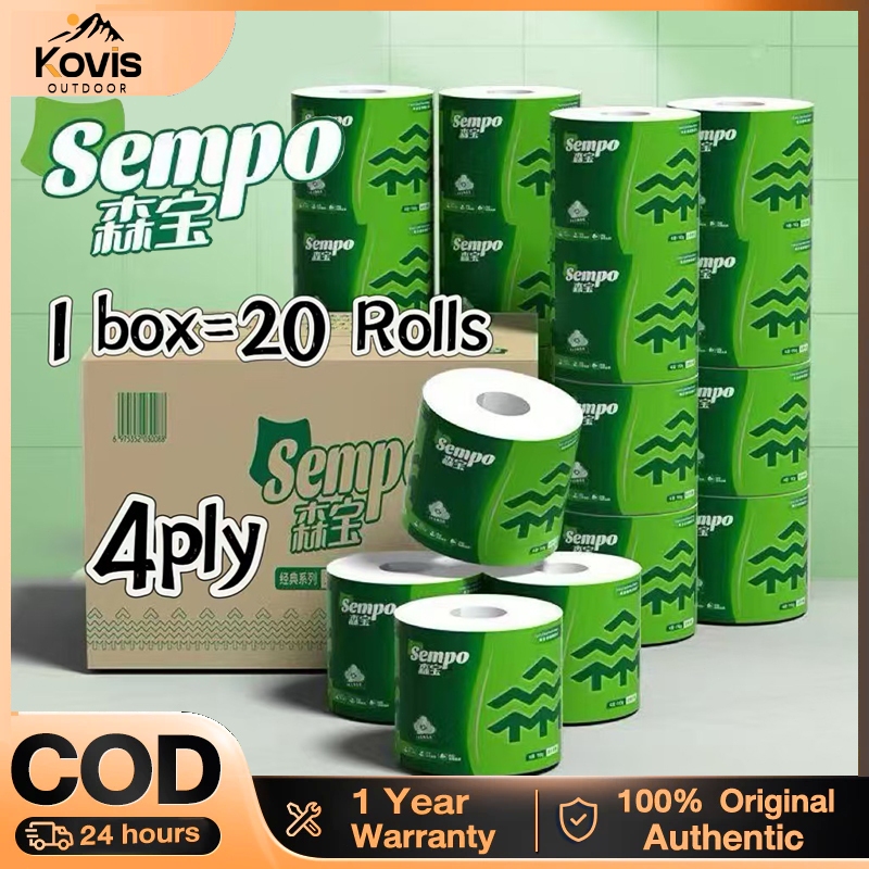 TISSUE PAPER ROLL Sempo Toilet Roll 4ply (1box=20Rolls) สามารถทิ้ง 森力纸活力纸活力纸活家用