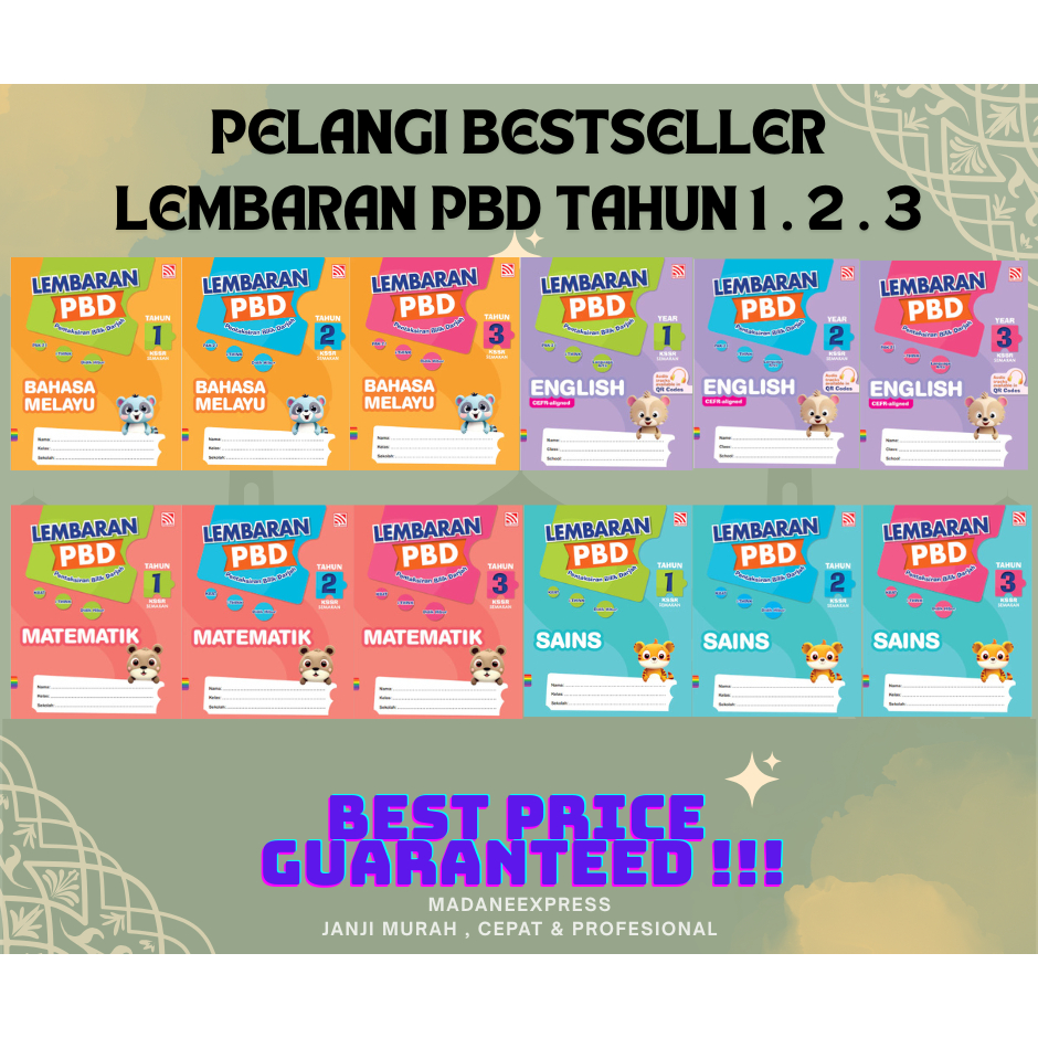 [XPRESS] RAINBOW BESTSELLER: PBD SHEET YEAR 1. 2 . 3