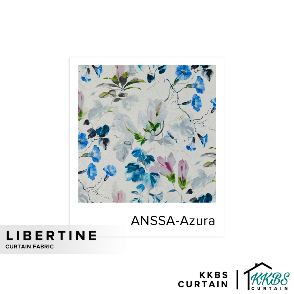 KKBS CURTAIN ผ้าผ้าม่าน Libertine Anssa ตัดโดยเมตร - Azura (126")