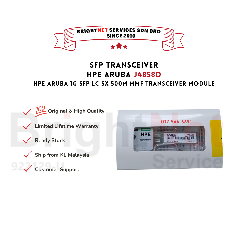 HPE J4858D HPE Aruba 1G SFP LC SX 500m MMF Transceiver Multimode SFP Transceiver