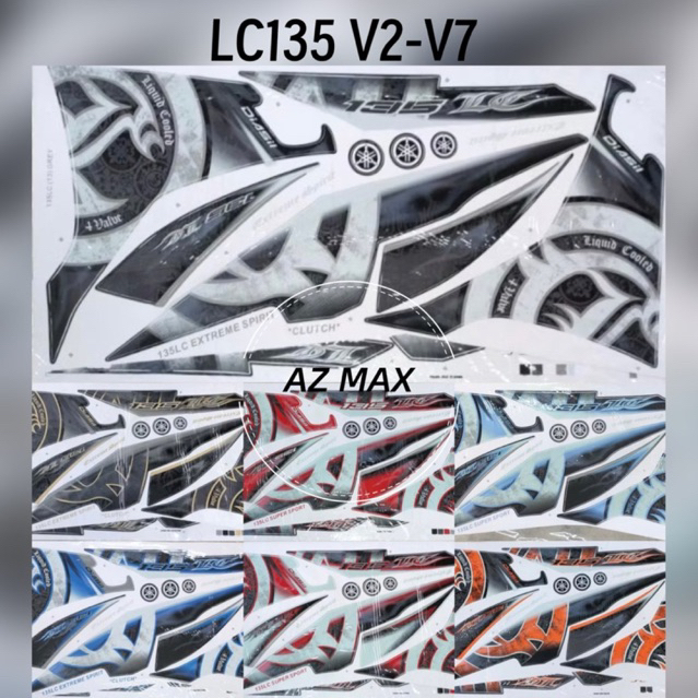 LC135 V2 V3 V4 V5 V6 V7 BATIK EDITION ชุดปิดร่างกาย สติ๊กเกอร์ STRIPE (13) YAMAHA