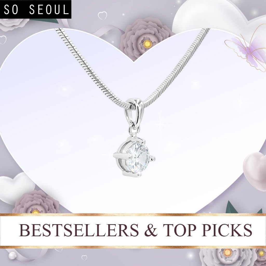 SO SEOUL Athena Round Brilliant Cut 0.5-2CT Diamond Simulant Cubic Zircon Solitaire จี้สร้อยคอ