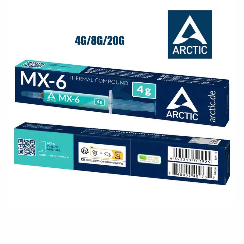 Arctic MX-6 / MX-4 Thermal Compound 4G/8G/20G Arctic Thermal Paste
