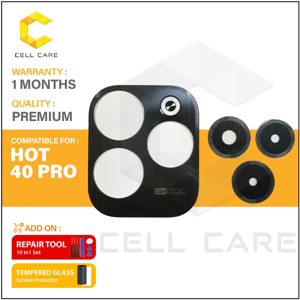 เลนส์กล้อง Kaca Kamera พร้อมกรอบ Bingkai เข้ากันได้กับ Infinix Hot 40 Pro X6837