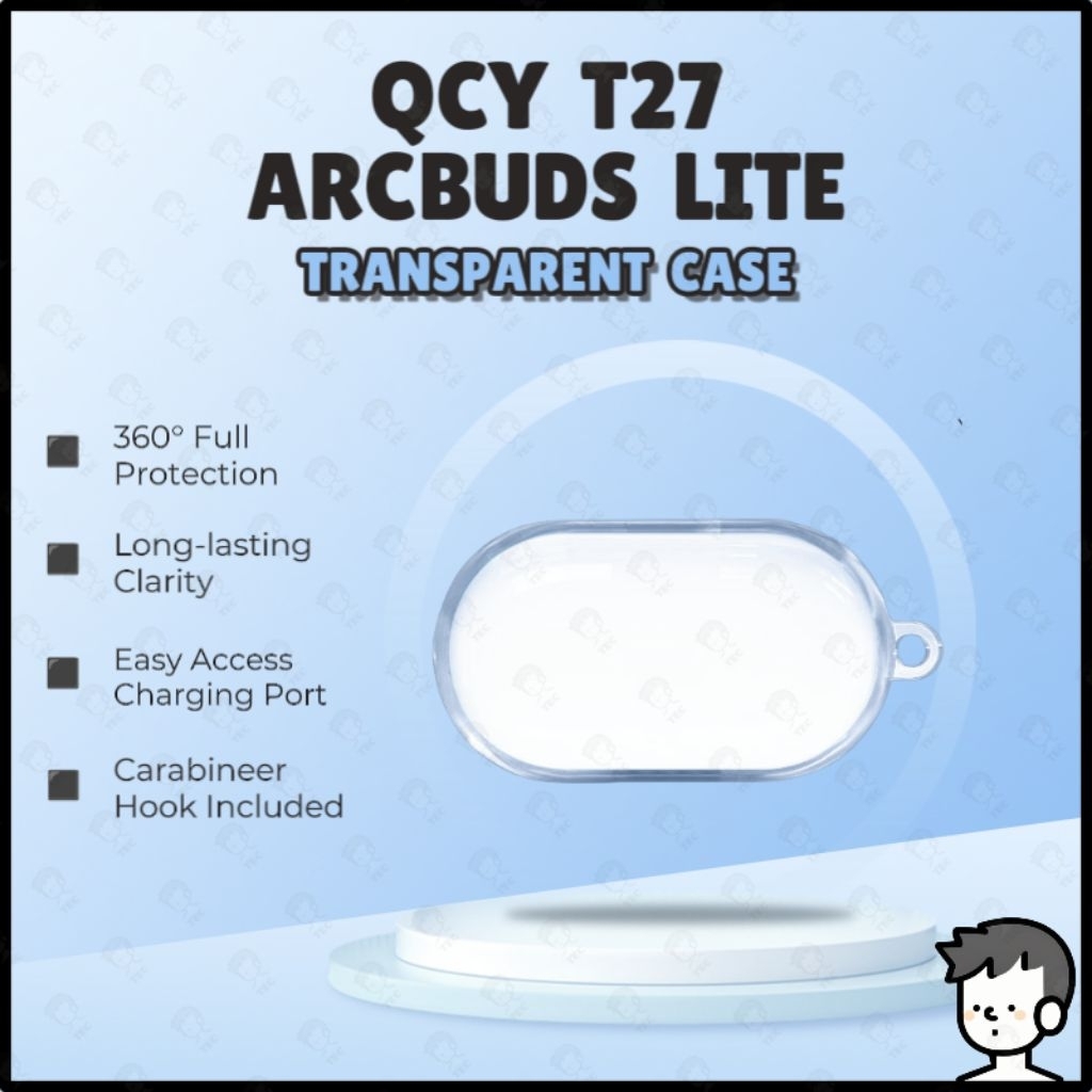 QCY T27 ArcBuds Lite กรณีไร้สายหูฟังเกราะป้องกัน Soft TPU โปร่งใสหูฟัง Qcy T27 กรณี