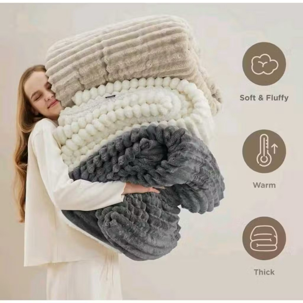 SELIMUT VIRAL SUPER SOFT QUEEN ขนาด FLANTEL BLANKET COZY THROW BLANKET UNTUK TIDUR NYENYAK SEJUK COTTON ไม่มีเรท y