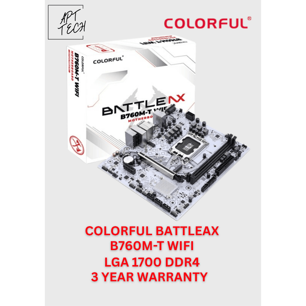COLORFUL BATLEAX B760M-T WIFI V20- สีขาว COMBO ข้อเสนอ INTEL I5-12400F 14400F 12400 14400 12100F 141