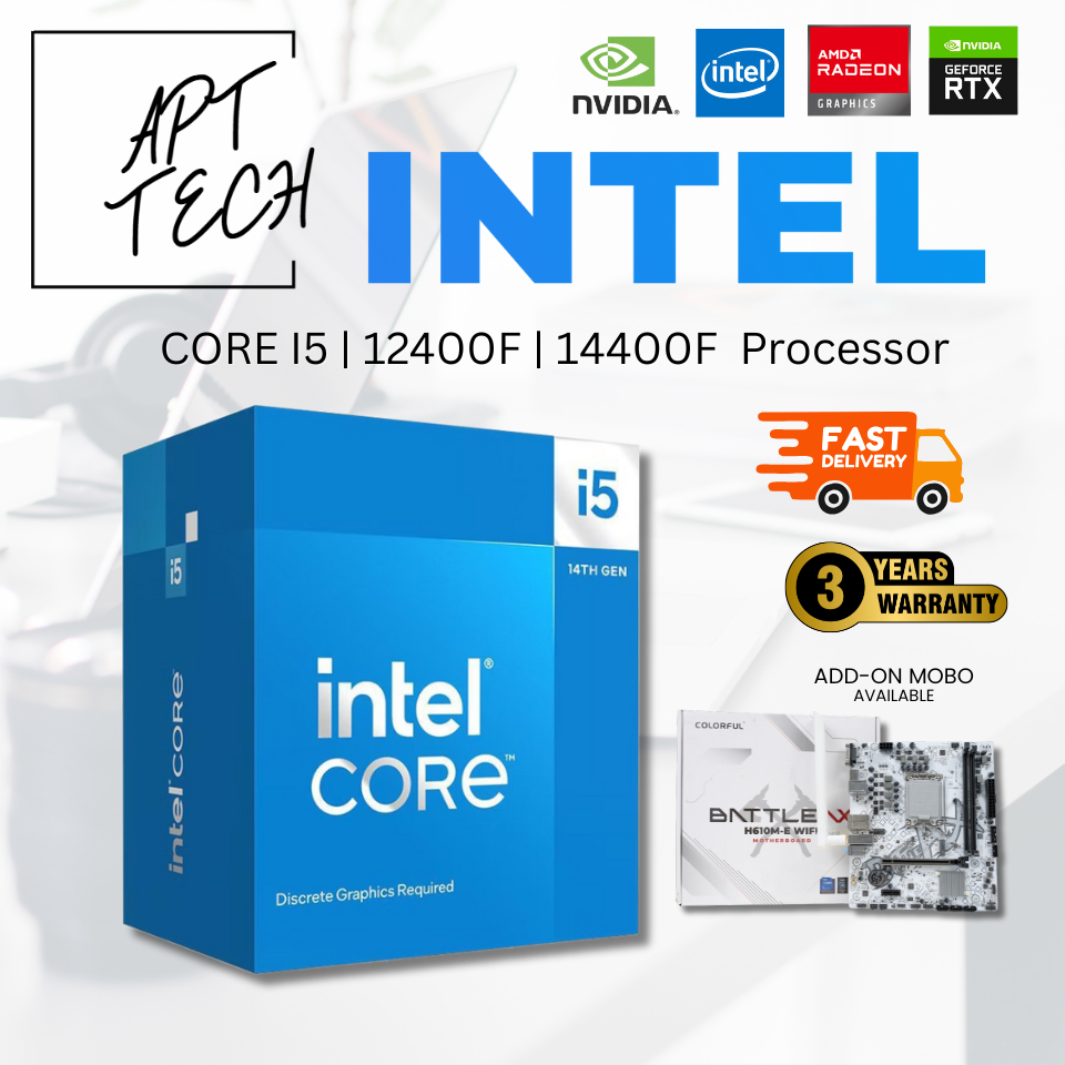 APTTech Intel CORE i5 12th/14th GEN [12400F/ 14400F] *COMBO WITH MOBO* [ H610M-E / B760M-T ]