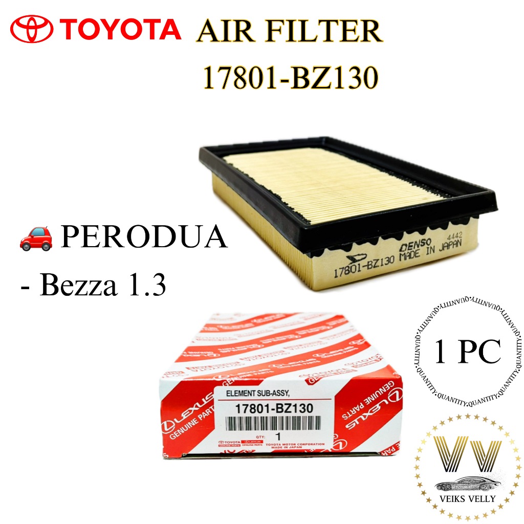 17801-BZ130 TOYOTA AIR FILTER PERODUA BEZZA 1.3/ PERODUA ENGINE FILTER/ BEZZA AIR FILTER