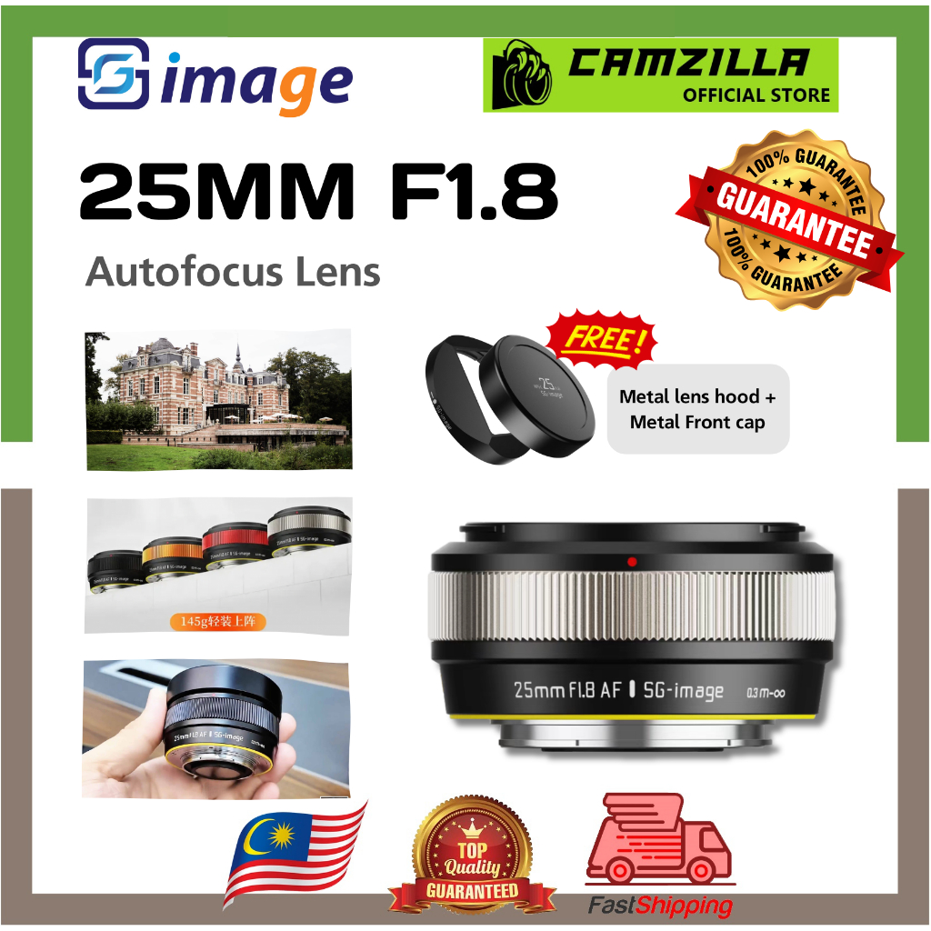 ภาพ SG 25MM F1.8 APS-C เลนส์ออโต้โฟกัสสําหรับ Sony & Fujifilm (Black & Sliver)