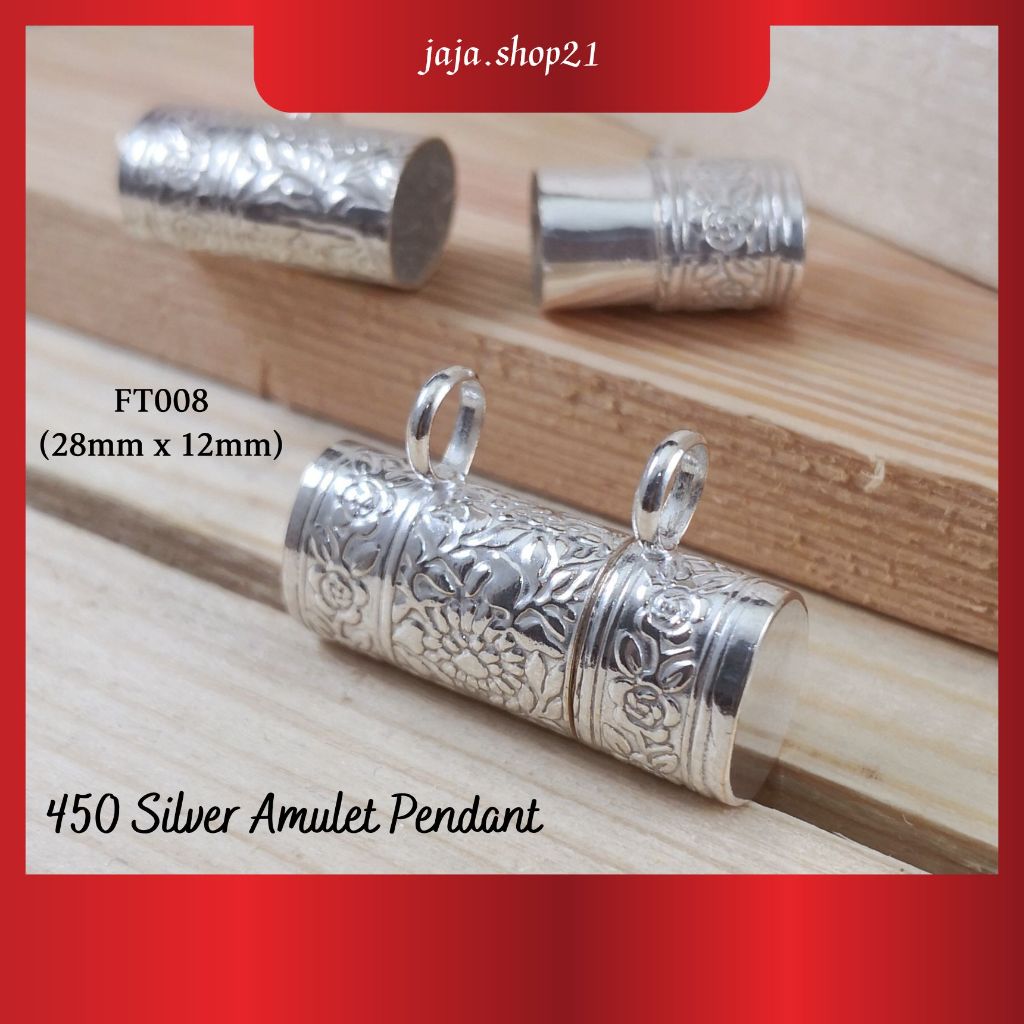 450 Silver Amulet Mantra ตัดจี้ (FT008) 450 เงินสเตอร์ลิงเงินเจาะดอกไม้จี้ Loket ตัด Perak 450