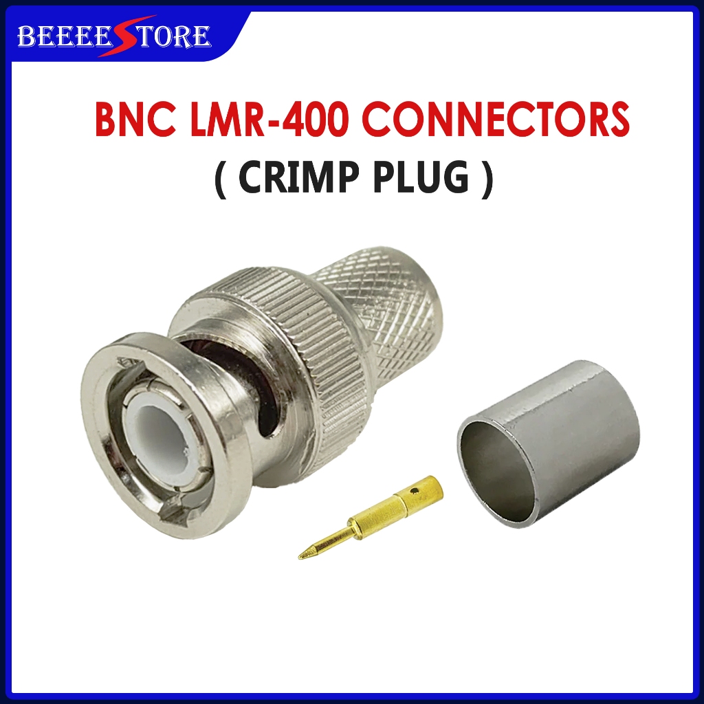 BNC Connector CRIMP ชายตรงสาย CRIMP สําหรับ LMR400 / BNC LMR400 CONNECTOR (BNC-J-7) 50-8