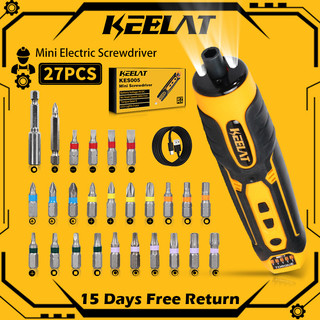 KEELAT KES005 Mini Cordless Electric Screwdriver 27Pcs 5th Gear Torque Precision Adjustment Screw Driver Set Repair Tool